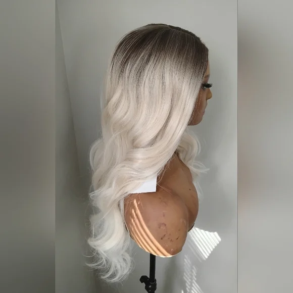 Blonde Ombre Lace Front Wig - Premium Heat-Resistant Synthetic - Picture 3 of 14